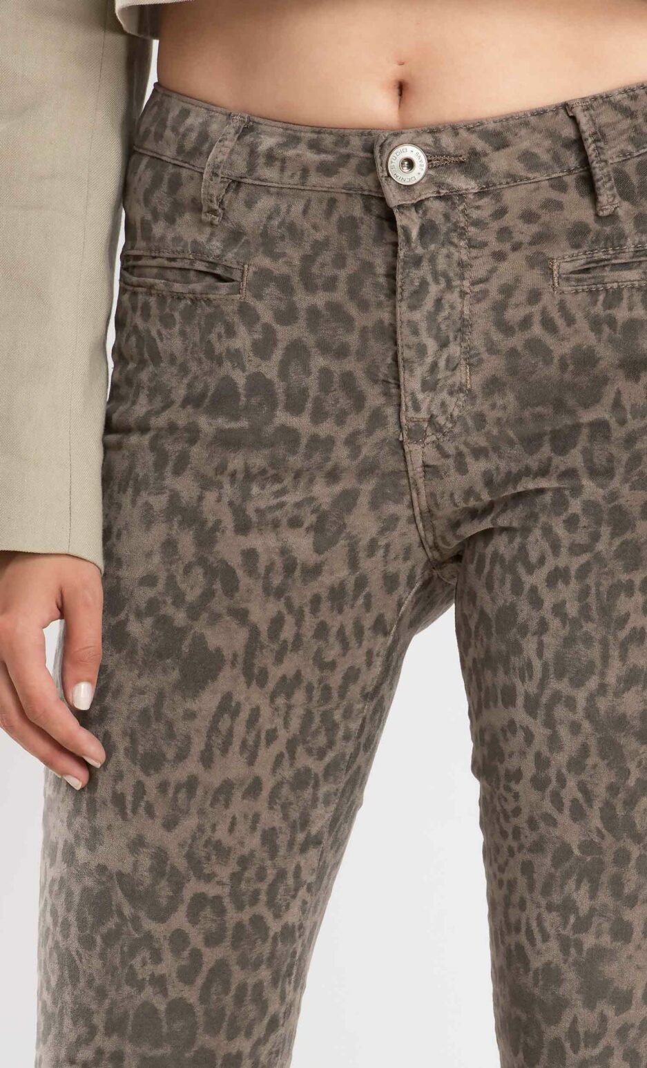 Lenny Leopard Cord Taupe